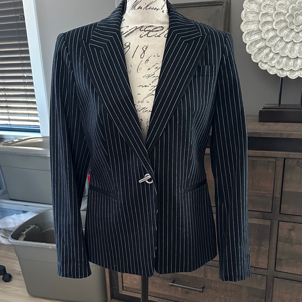 Michael Kors Navy Pinstripe Blazer